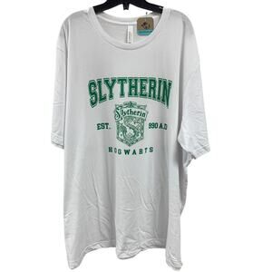 New Hand Printed Mens 4XL Slytherin Hogwarts Harry Potter Short Sleeve Tee Shirt